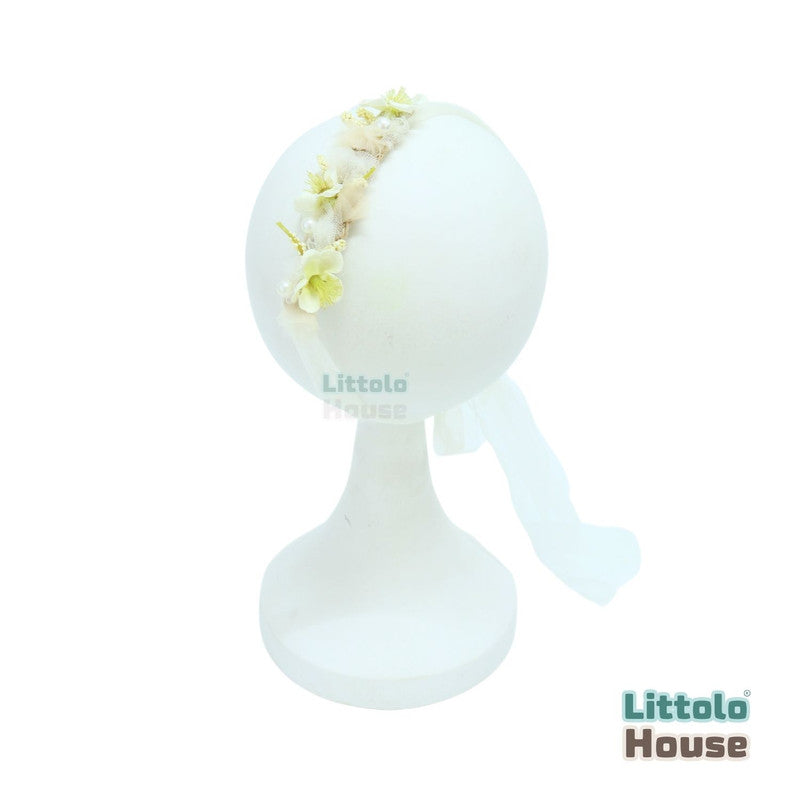 Flower & Ferns Headband H088 | 1Y | White