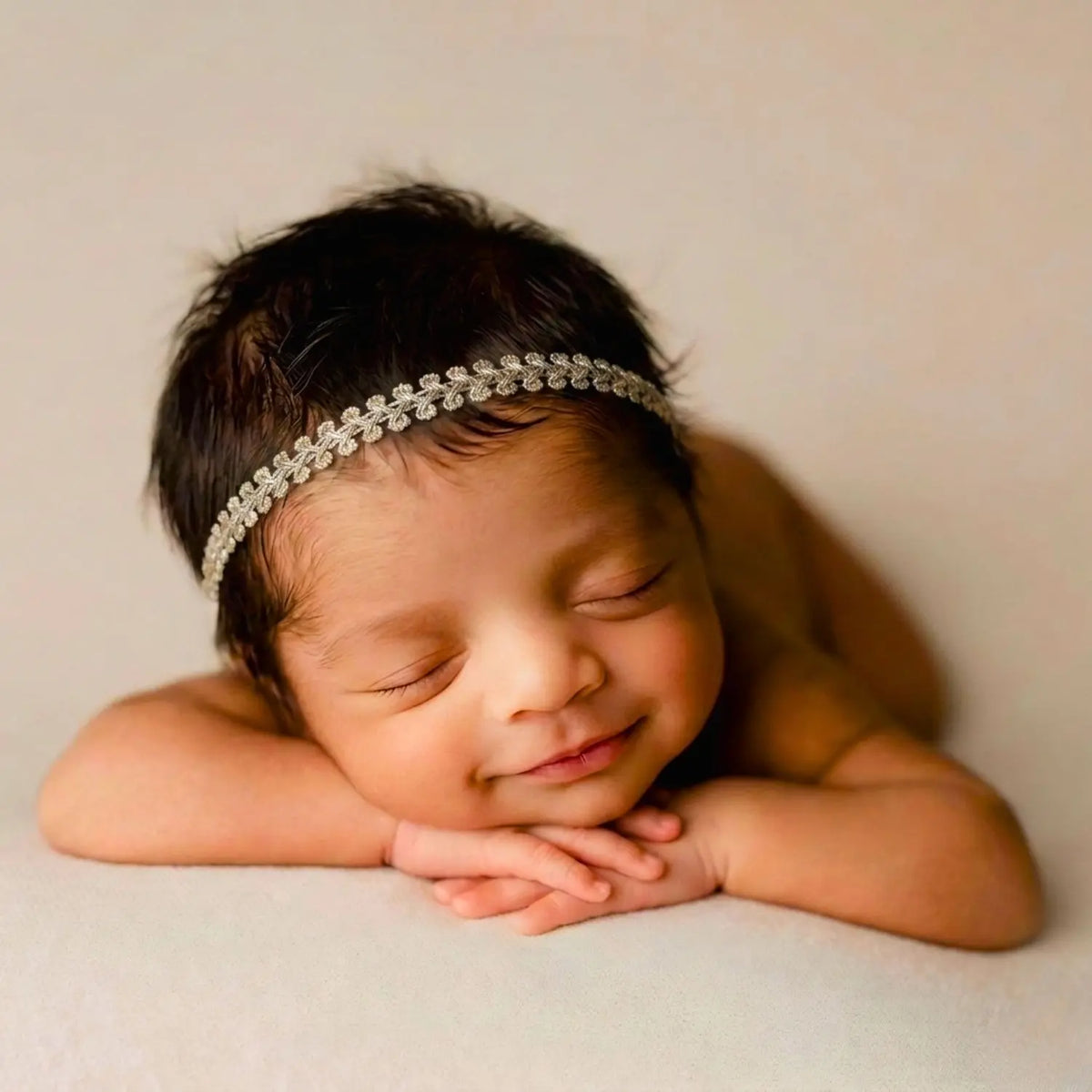 Delicate Lace Headband H120 | Golden