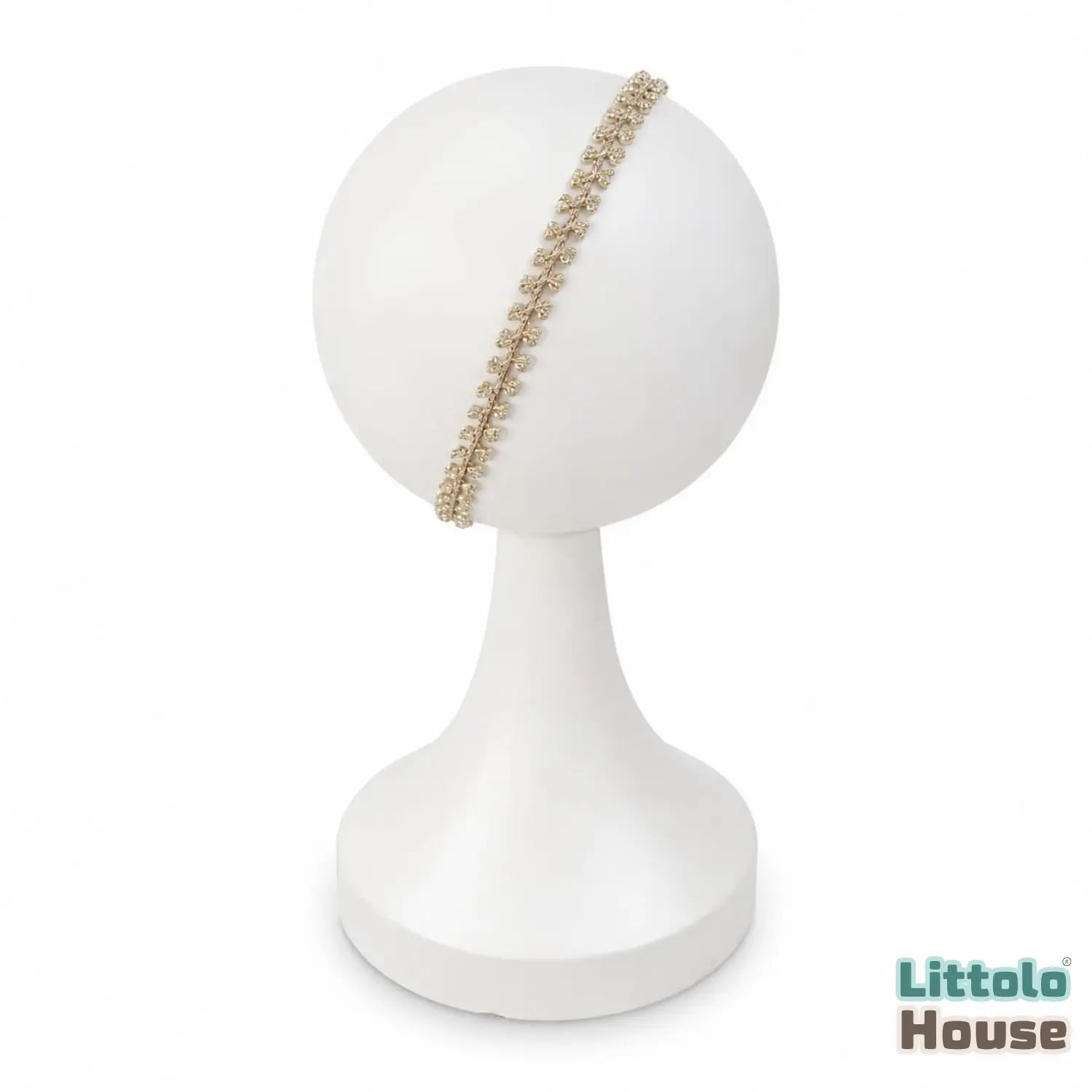 Delicate Lace Headband H120 | Golden