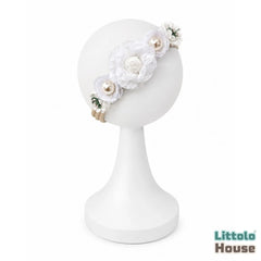 Grace Pearl Floral Headband H126 | White