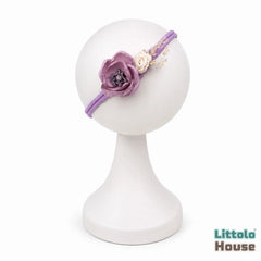 Vintage Rose Pearl Flower Headband H128 | Light Purple