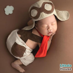 Baby Aviator Outfit O020 | NB | Oat