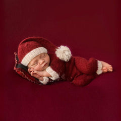 Baby Mohair Romper with Hat Outfit O031 | NB | Maroon