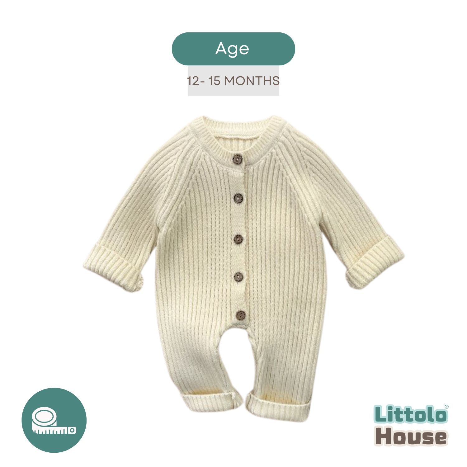 Baby Woolen Ribbed Romper O031 | Off White