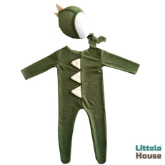 Baby Dinosaur Costume with Bonnet O032 | NB | Green