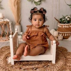 Baby Girl Playsuit Romper Outfit O053 | 1Y | Sepia Brown