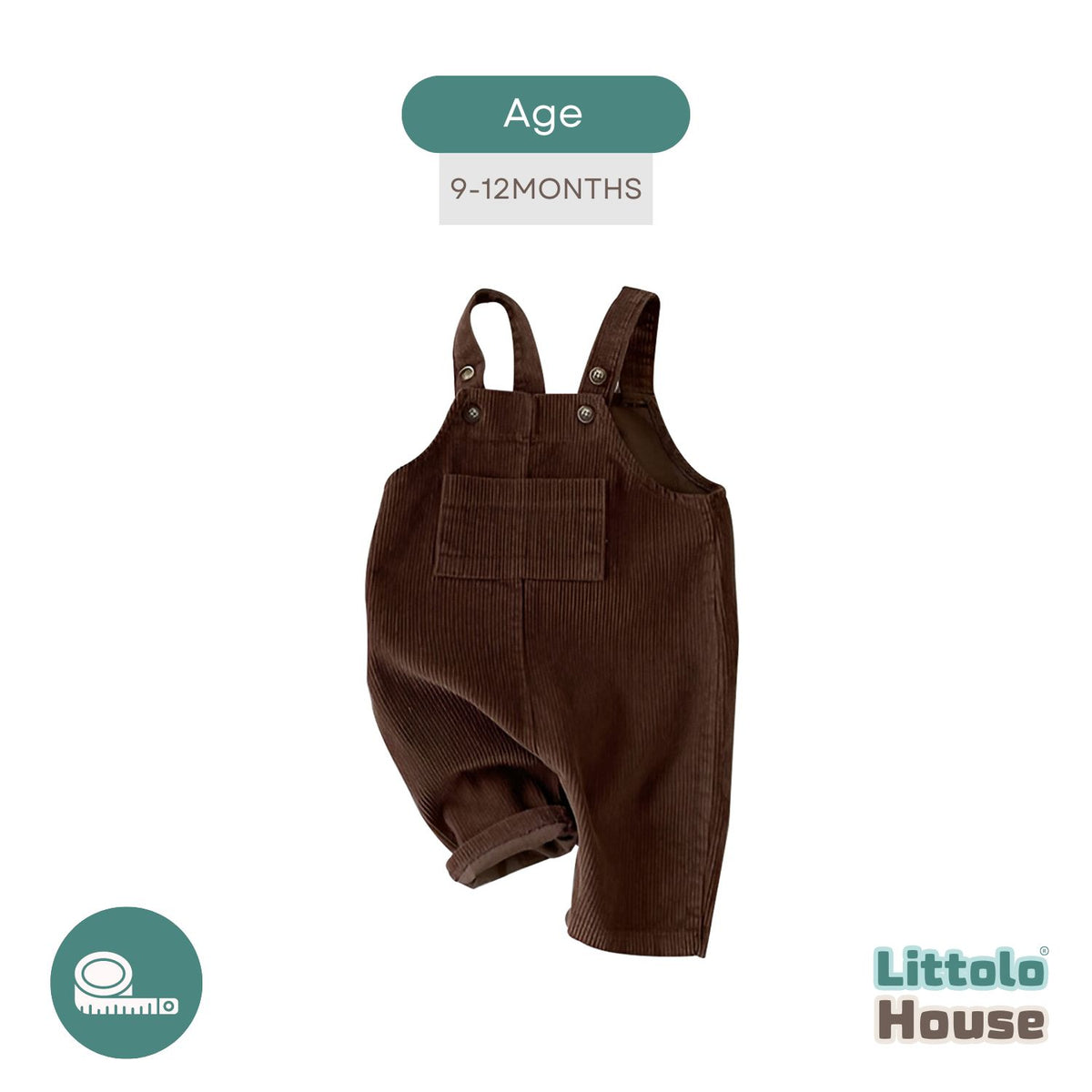 Baby Stylish Infant Toddler Corduroy Suspender O139 | Coffee