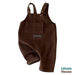 Baby Stylish Infant Toddler Corduroy Suspender O139 | Coffee