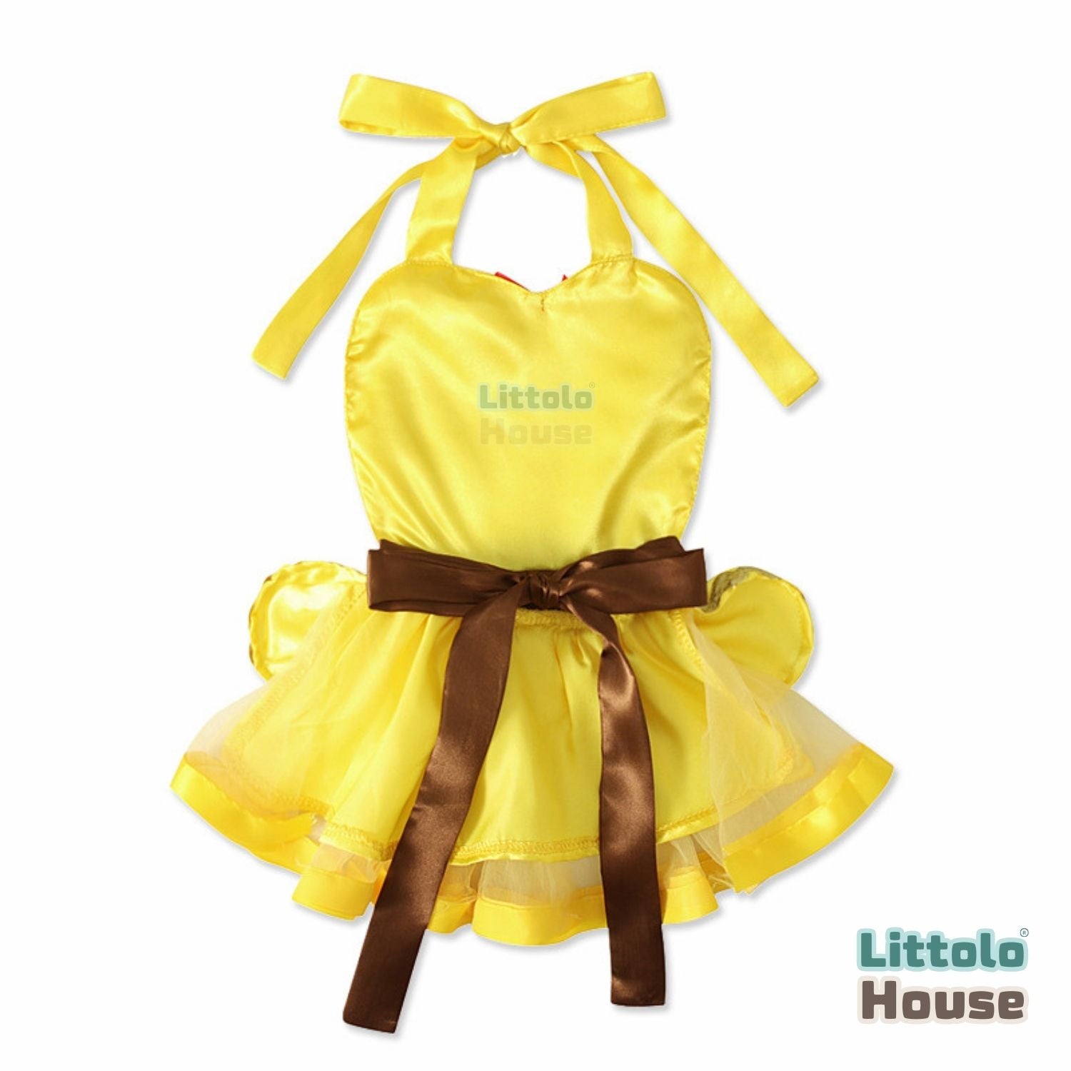 Baby Girl Belle Princess Costume Apron with Headband O147 | 6M | Yellow