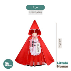 Baby Girl Little Riding Hood Fairy Tale Costume Frock O151 | 1Y | Red