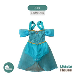 Baby Girl Aladdin Jasmine Princess Costume Romper O155 | 1Y | Turquoise