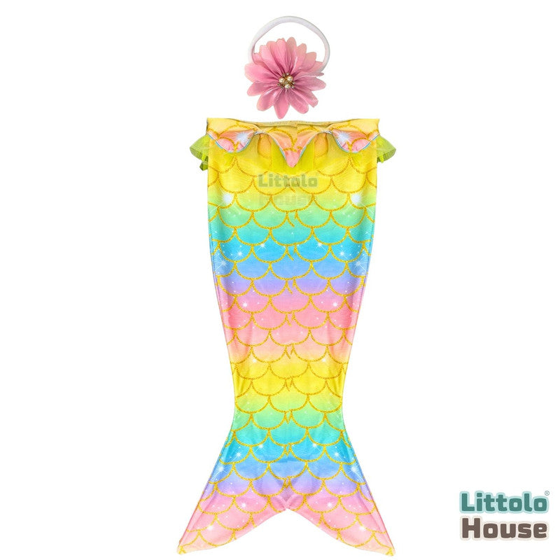 Baby Girl Mermaid Costume with Headband O173 | 3M | Multicolour