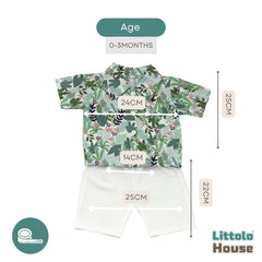 Baby Boy Summer Floral Printed Holiday Beach Outfit Short Sleeve Shirt & Shorts O176 | 3M | Multicolour