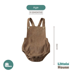 Baby Stylish Infant Toddler Corduroy Romper Jumpsuit O182 | 1Y | Brown