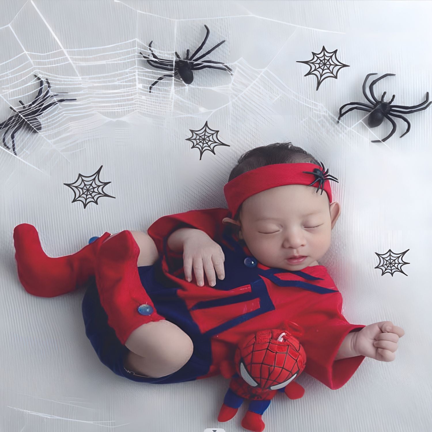 Baby Spiderman Costume with Acessories O195 | NB | Red Blue