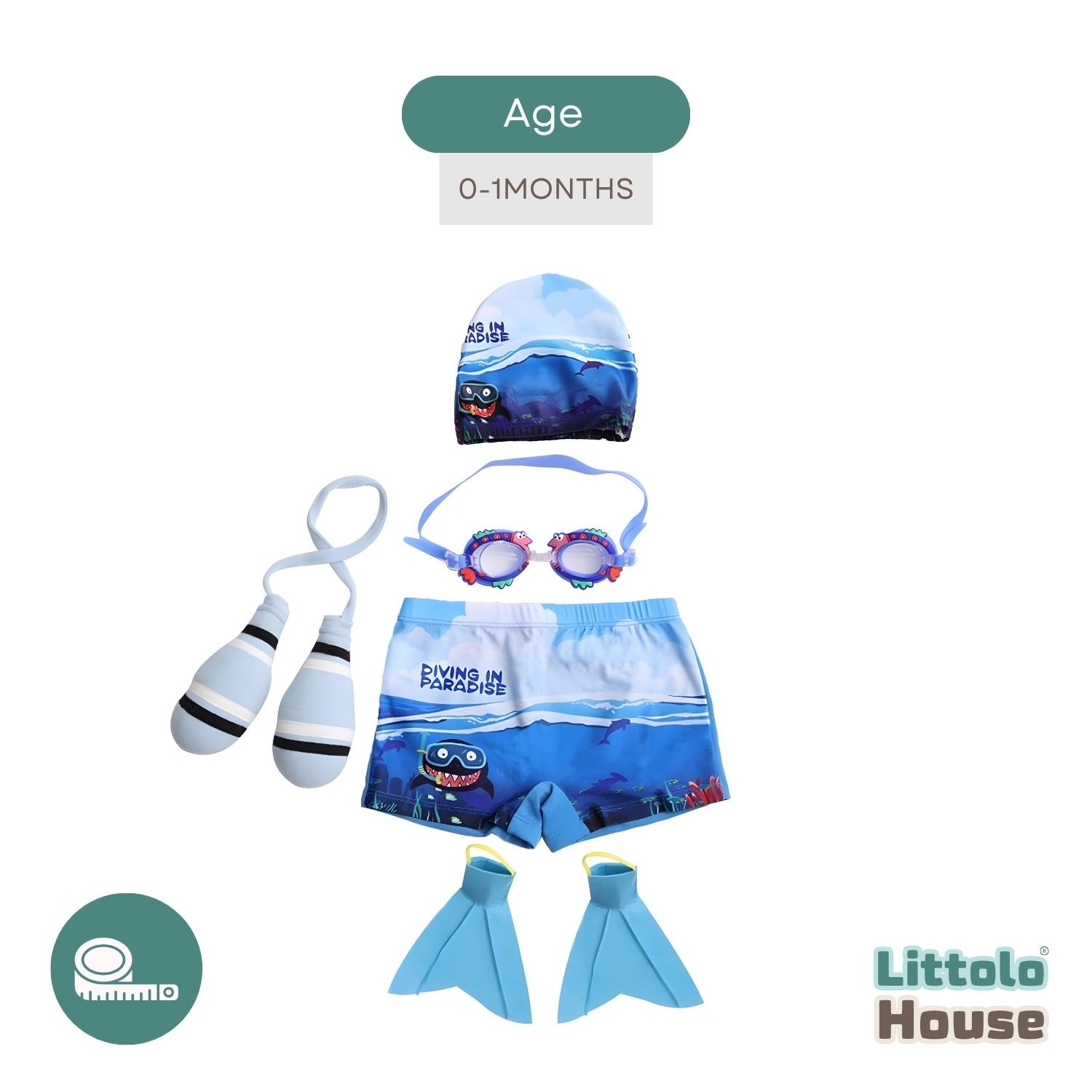 Baby Scuba Diving Costume with Acessories O196 | NB | Blue