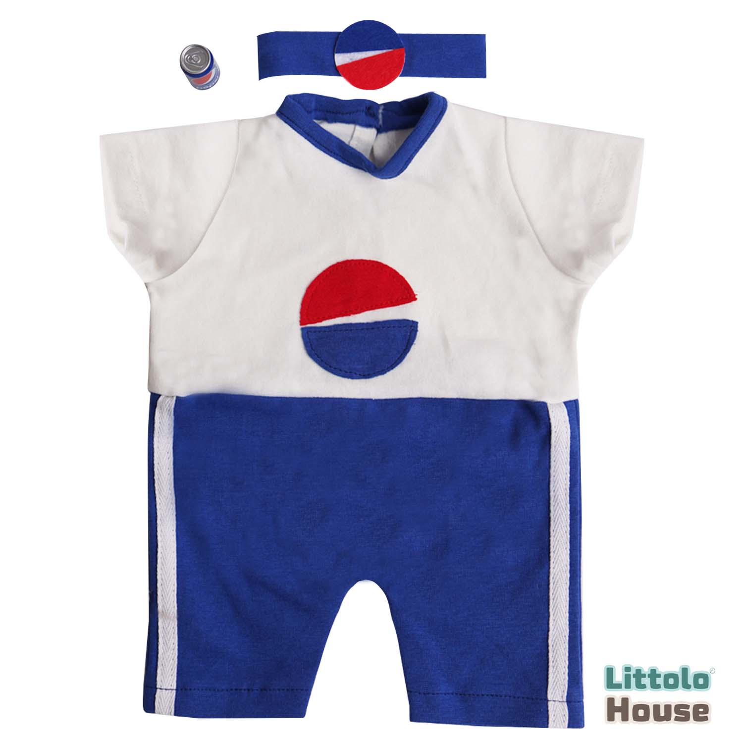 Baby Pepsi Theme Costume with Acessories O197 | NB | White Blue