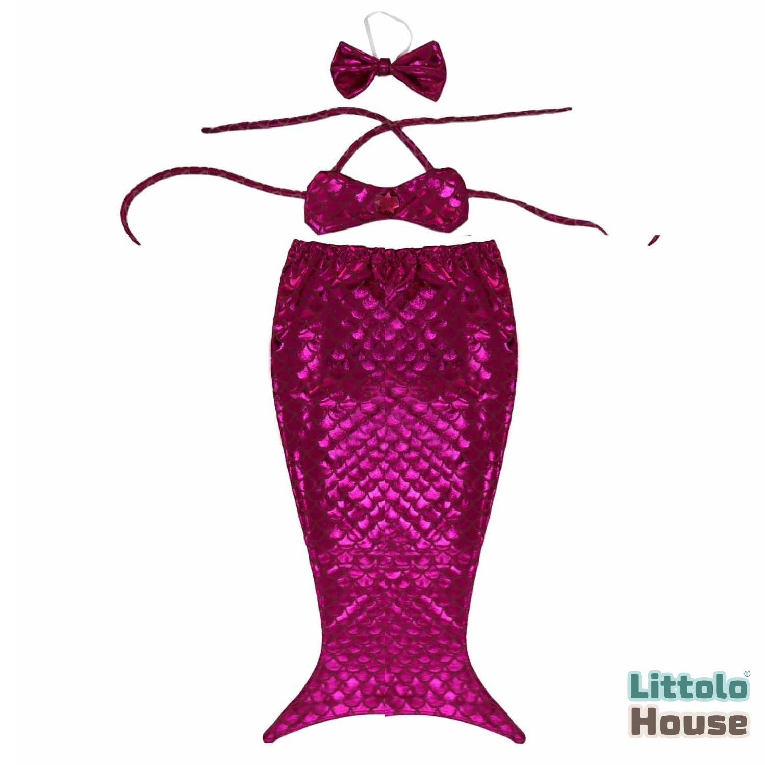 Baby Girl Mermaid Outfit O199 | Dark Pink