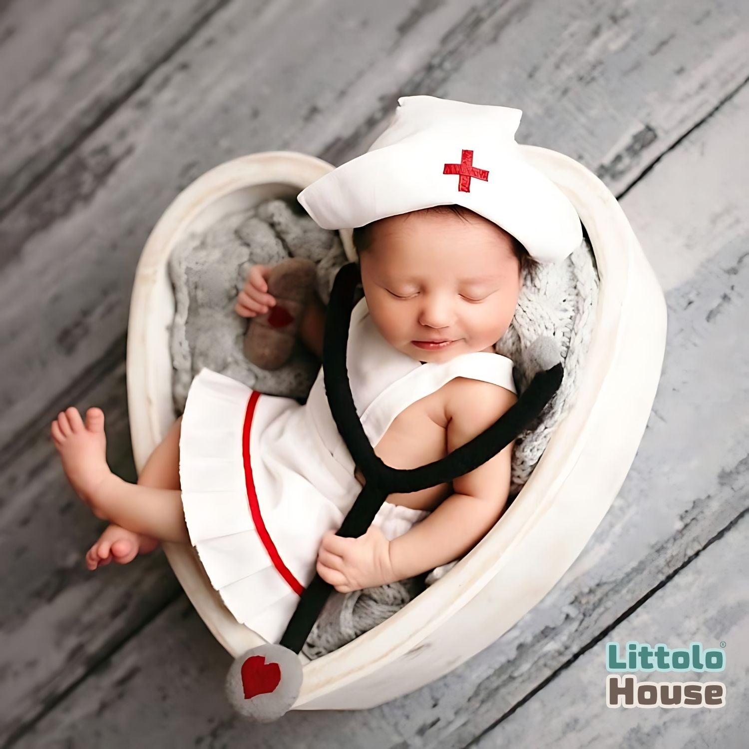 Baby Girl Doctor Costume with Hat & Stethoscope O201 | White