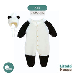 Baby Panda Romper with Hat O202 | Black White