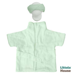 Baby Bathrobe with Hair Towel O205 | 6M | Mint