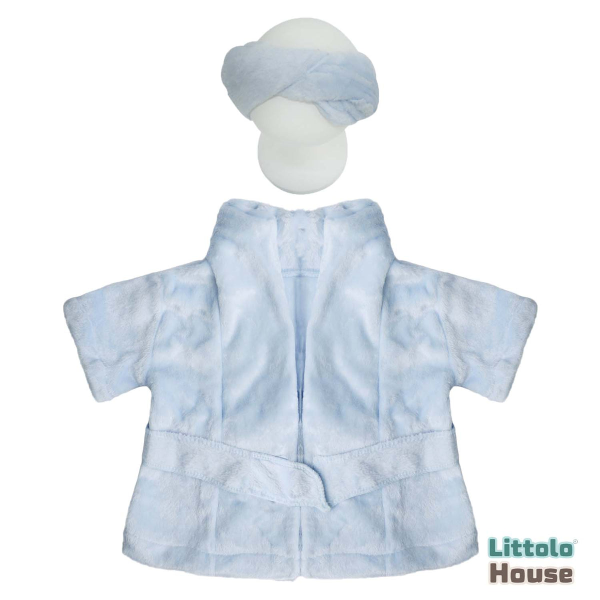 Baby Bathrobe with Hair Towel O205 | 6M | Sky Blue