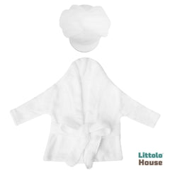 Baby Bathrobe with Hair Towel O205 | 6M | White