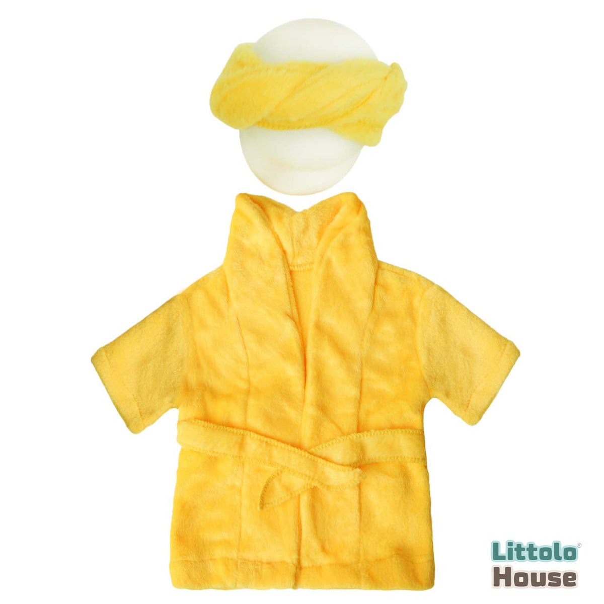 Baby Bathrobe with Hair Towel O205 | 6M | Yellow