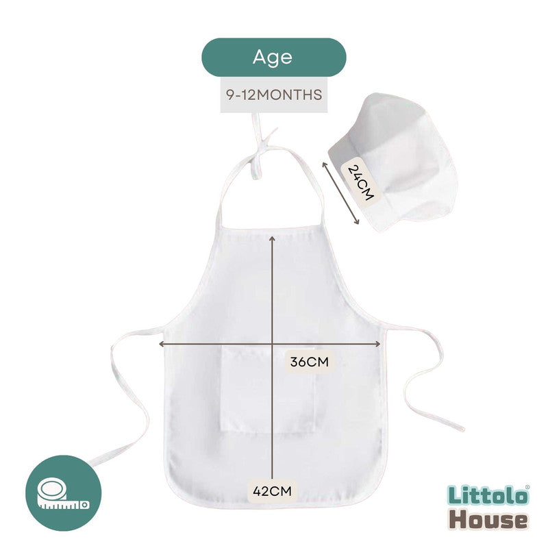 Baby Chef Appron and Hat O206 | White