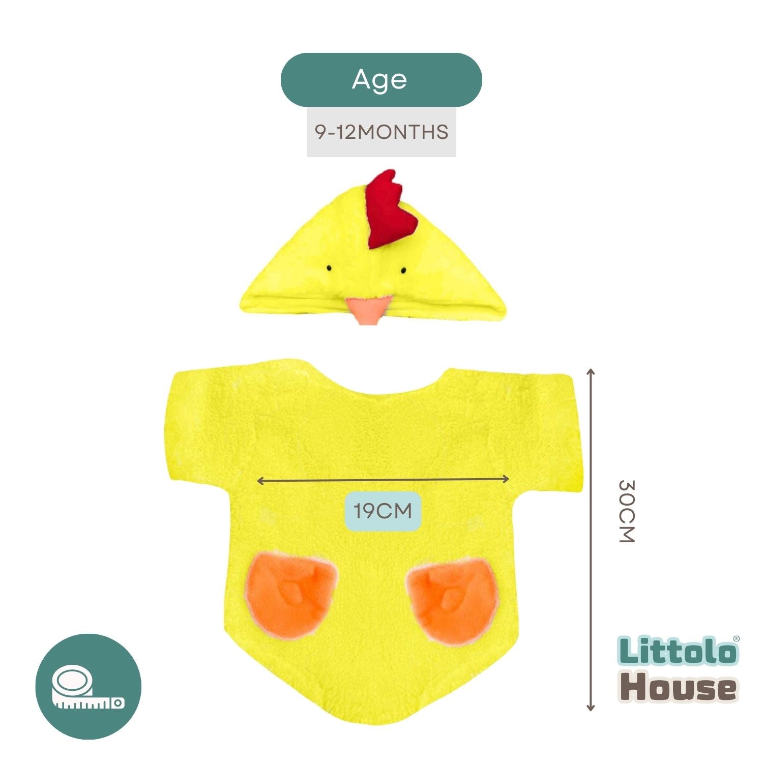 Baby Chick Costume with Hat O207 | 1Y | Yellow