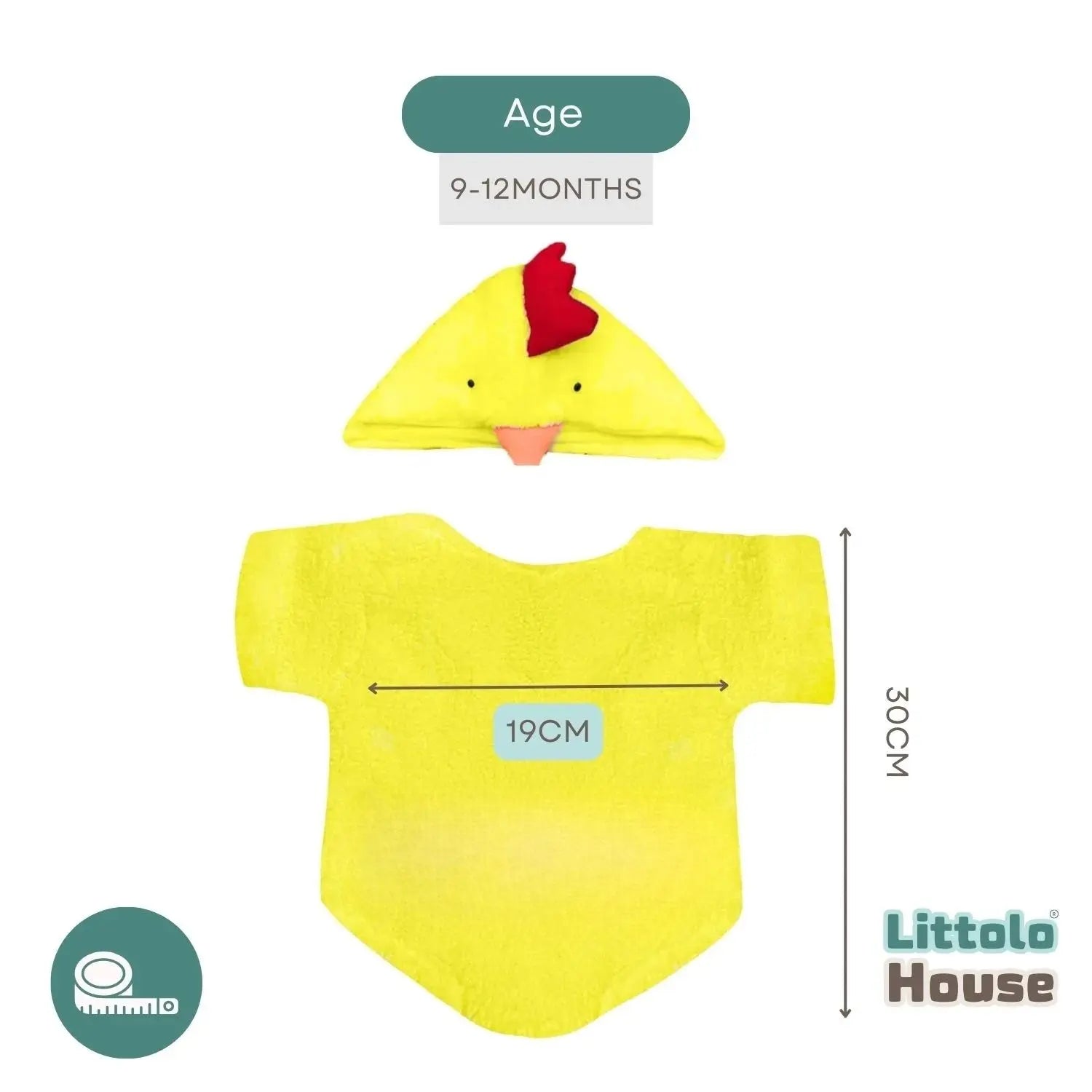 Baby Chick Costume with Hat O207 | 1Y | Yellow