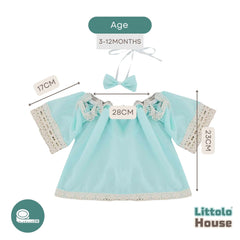 Baby Girl Lace Off-Shoulder Top with Bow Headband O209 | 1Y | Mint