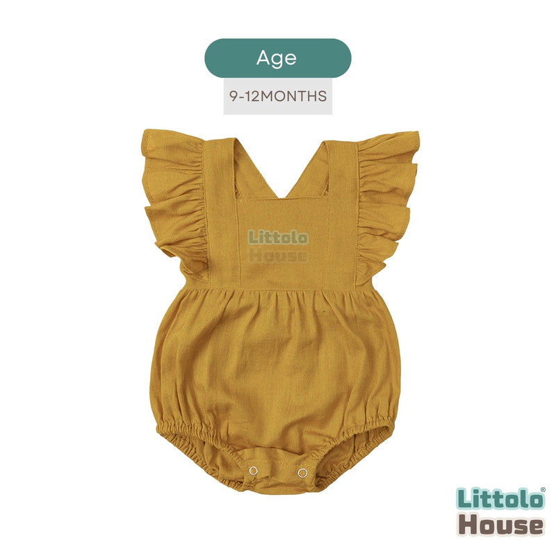 Baby Girl Stylish Frill Romper Outfit O212 | Turmeric