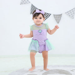 Baby Girl Mermaid Princess Romper Costume Onesie with Headband O215 | 1Y | Multicolour