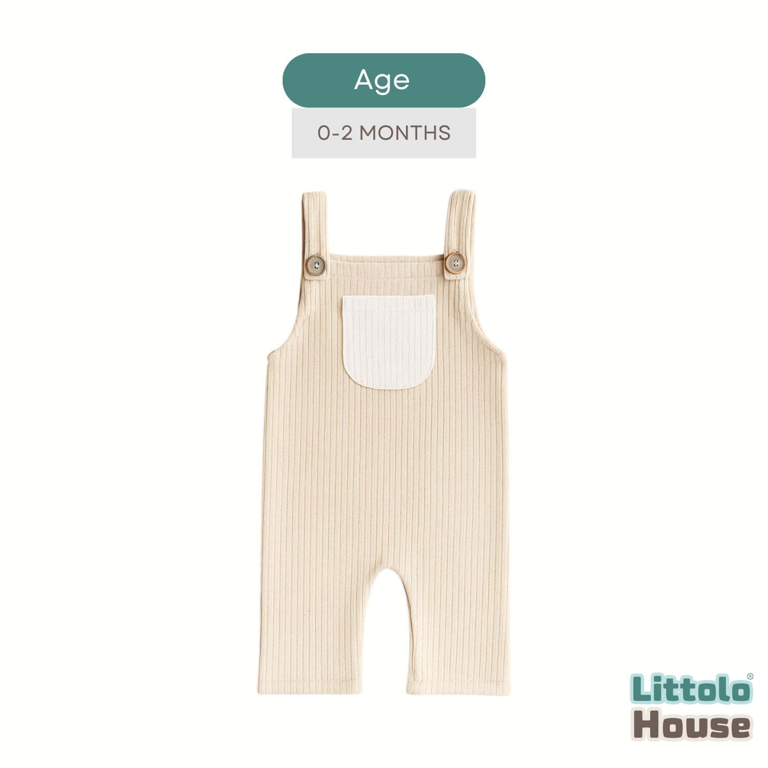 Baby Ribbed Romper O228 | 2M | Cream
