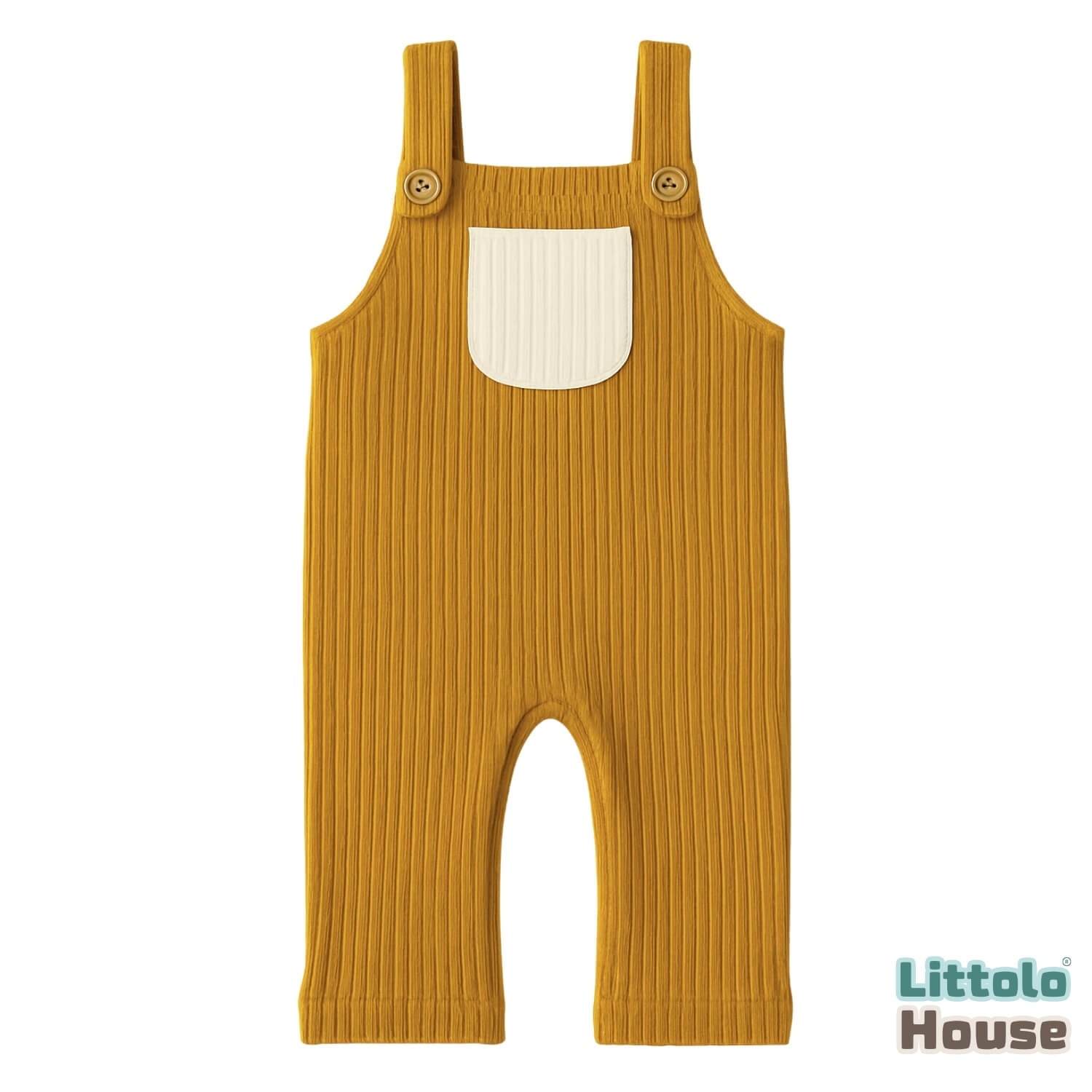 Baby Ribbed Romper O228 | 2M | Mustard