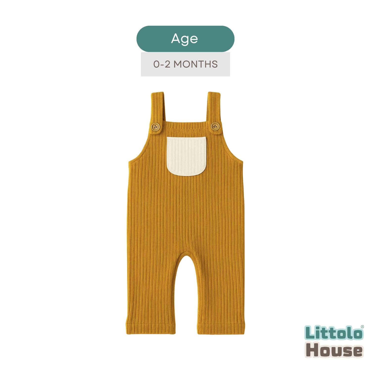 Baby Ribbed Romper O228 | 2M | Mustard