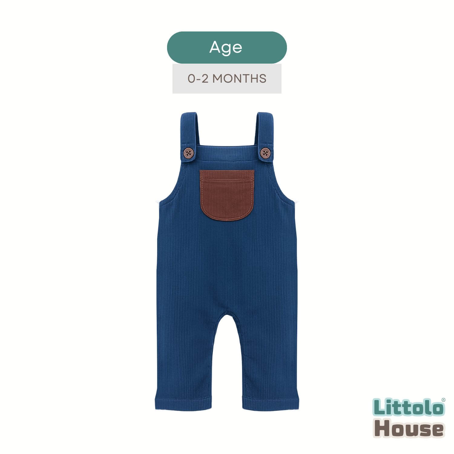 Baby Ribbed Romper O228 | 2M | Royal Blue