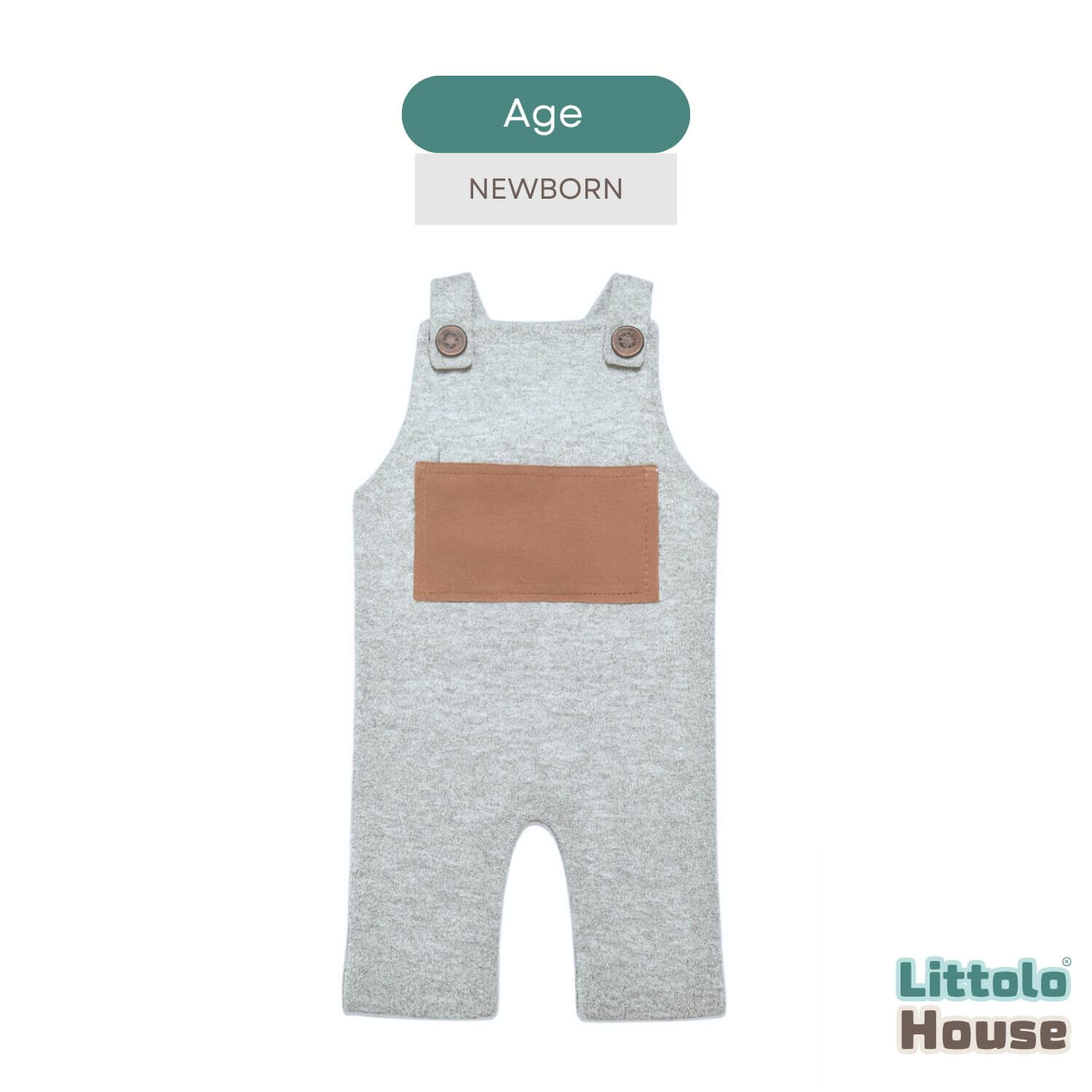Baby Strap Panel Romper O244 | NB | Grey