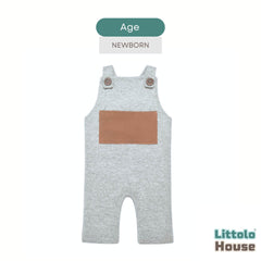 Baby Strap Panel Romper O244 | NB | Grey