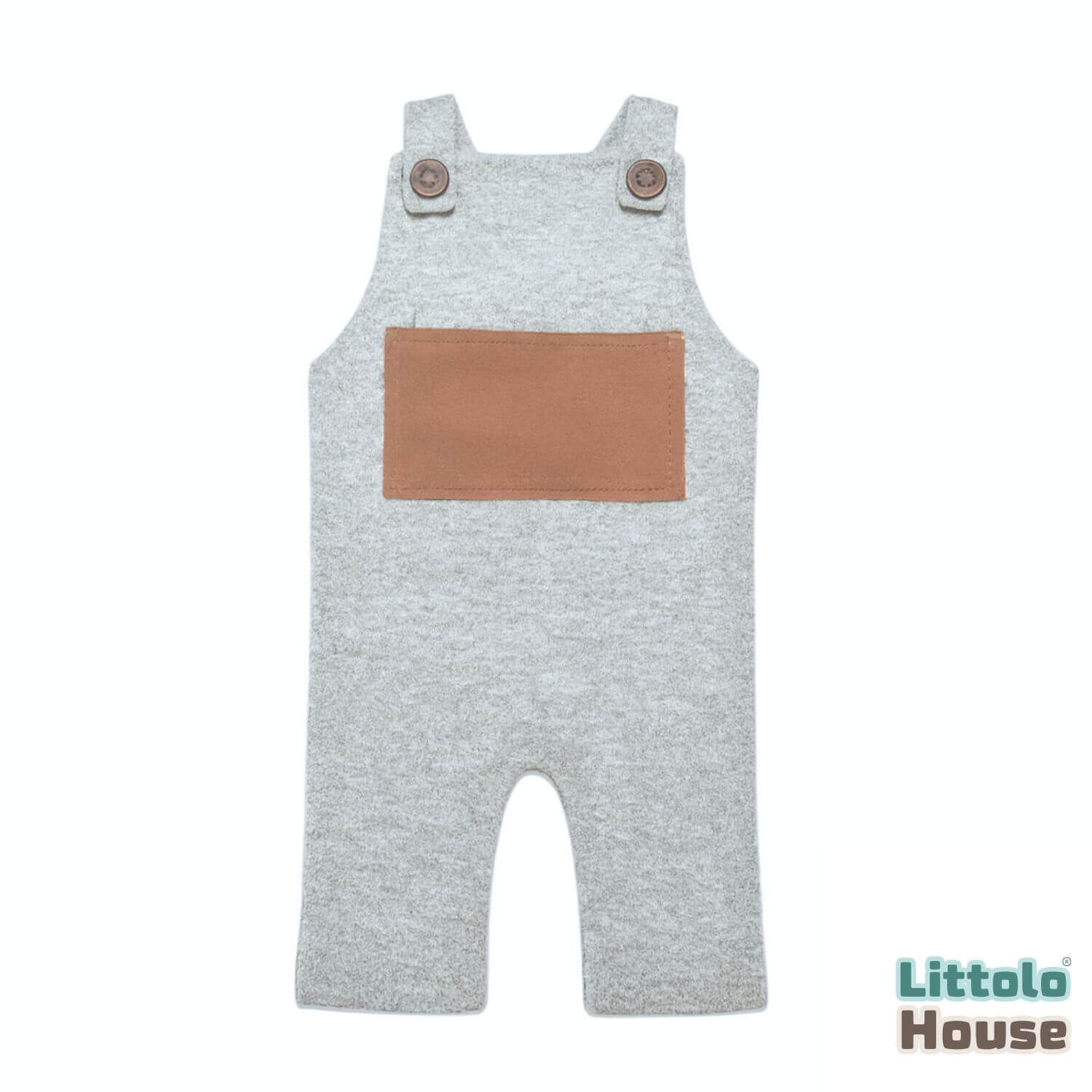 Baby Strap Panel Romper O244 | NB | Grey
