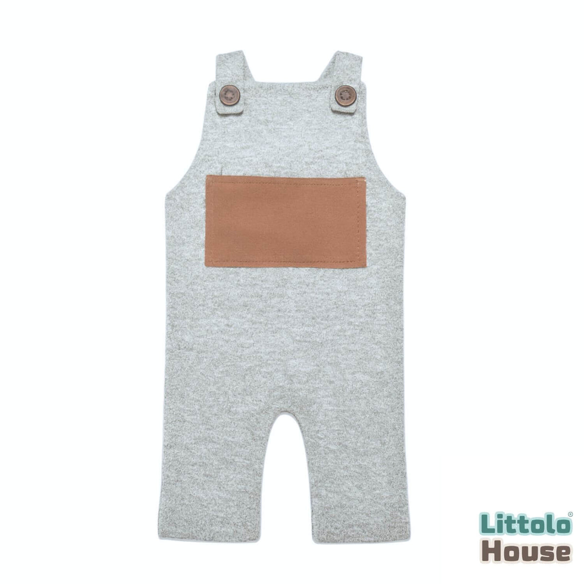 Baby Strap Panel Romper O244 | NB | Grey