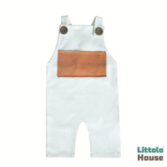 Baby Strap Panel Romper O244 | NB | White