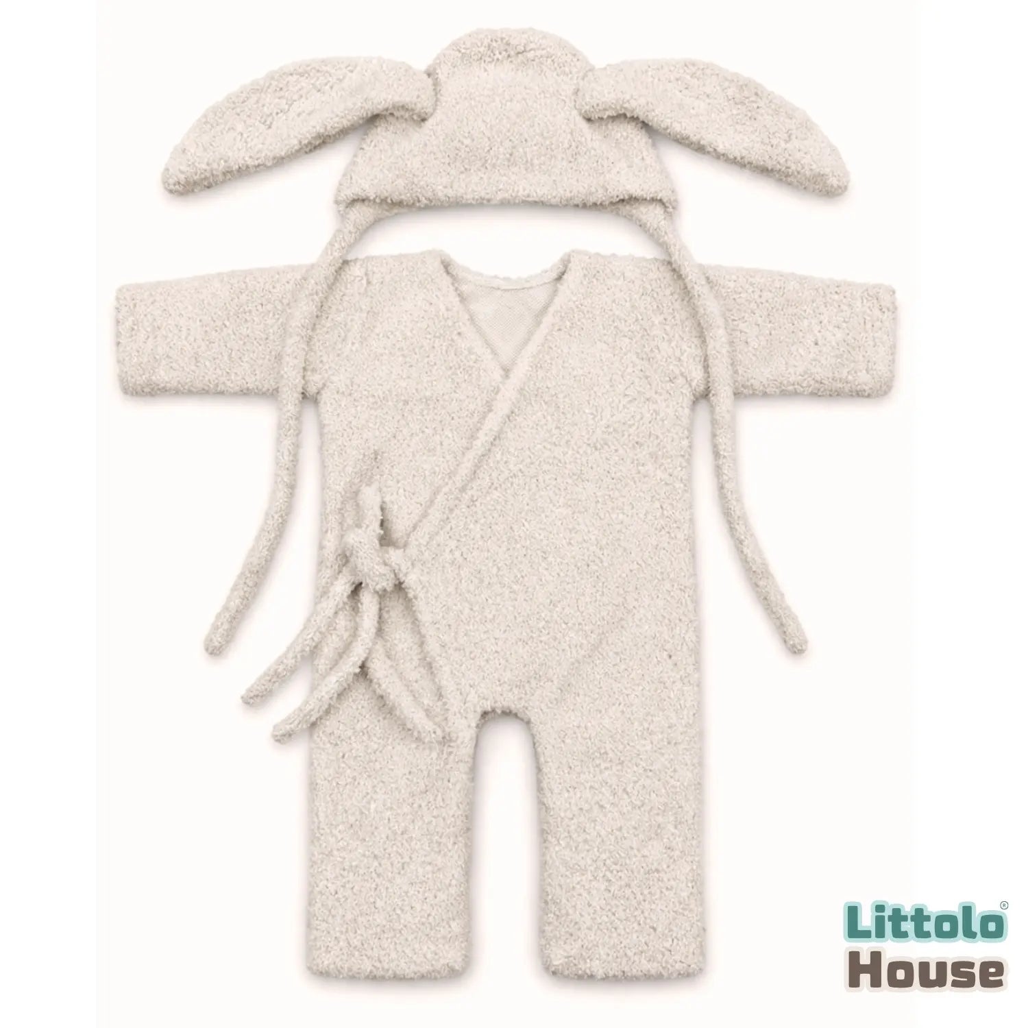 Baby Cozy Bunny Romper with Bonnet O261 | 1Y | Beige