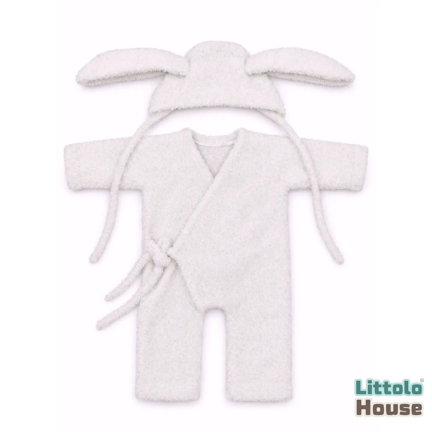 Baby Cozy Bunny Romper with Bonnet O261 | 1Y | Off White