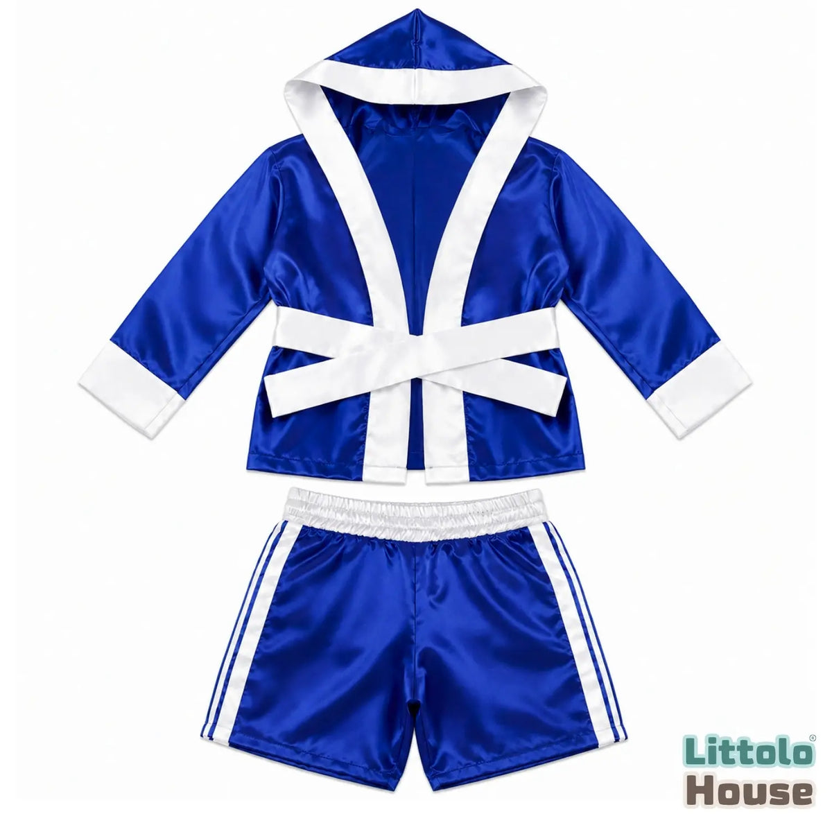 Baby Infant Boxing Robe With Shorts Outfit O268 | 1-3M | Blue