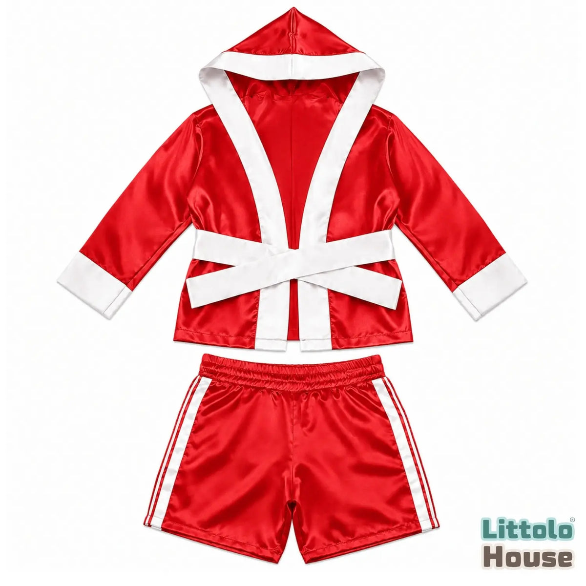 Baby Infant Boxing Robe With Shorts Outfit O268 | 1-3M | Red