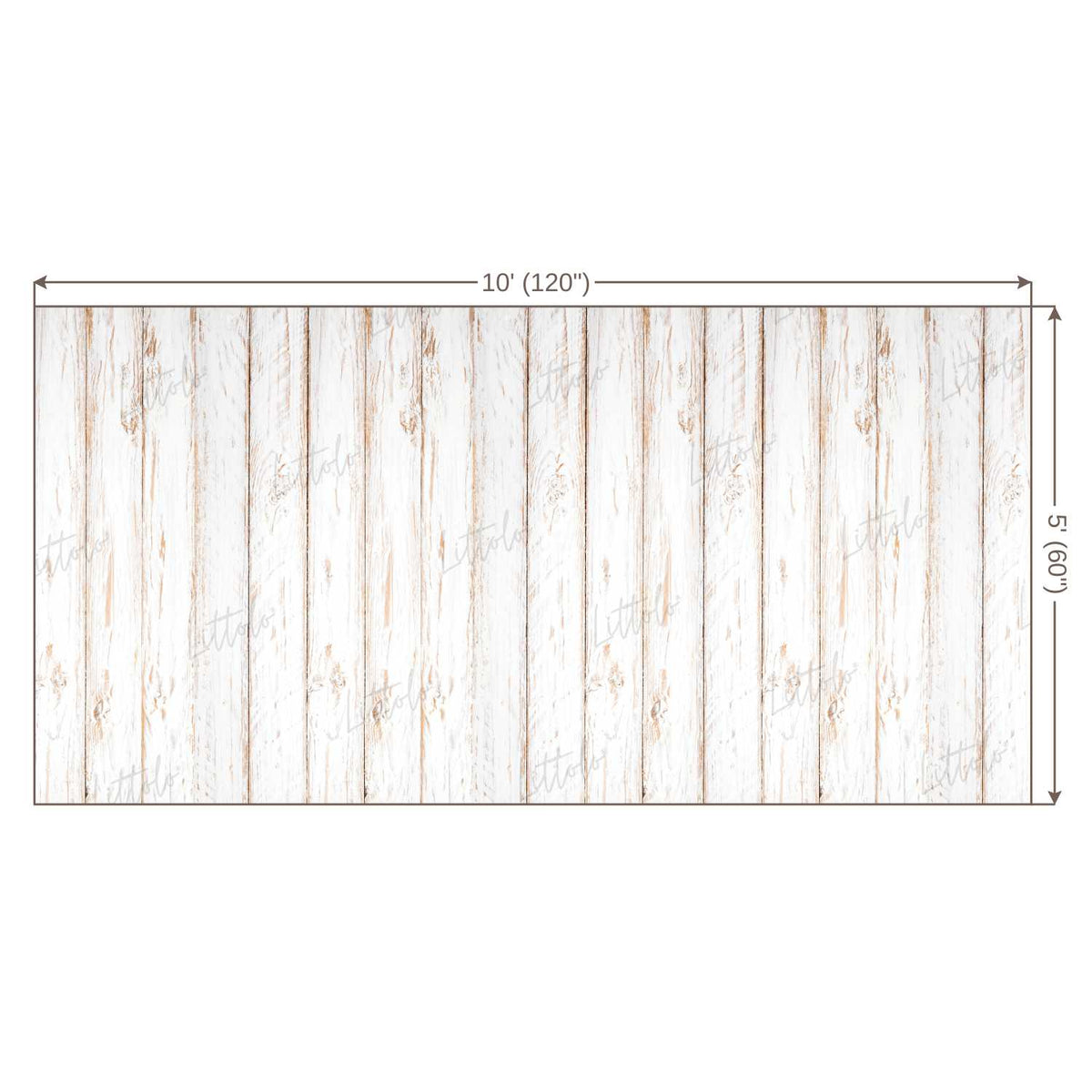 LB0002 White Rustic Planks Backdrop