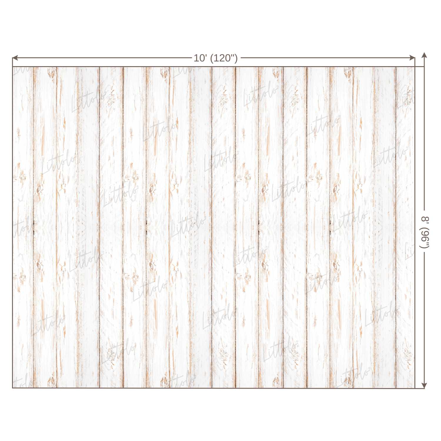 LB0002 White Rustic Planks Backdrop