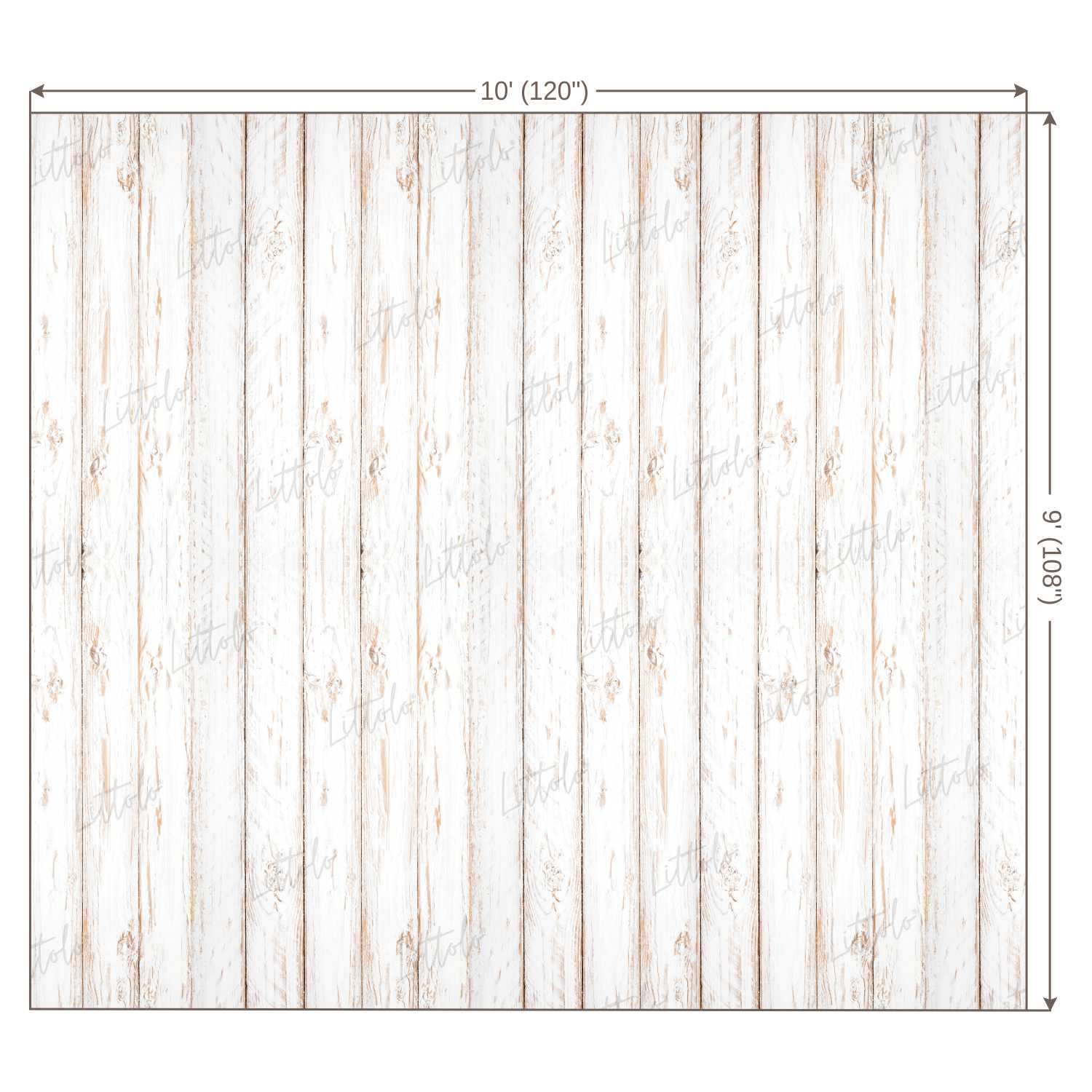 LB0002 White Rustic Planks Backdrop